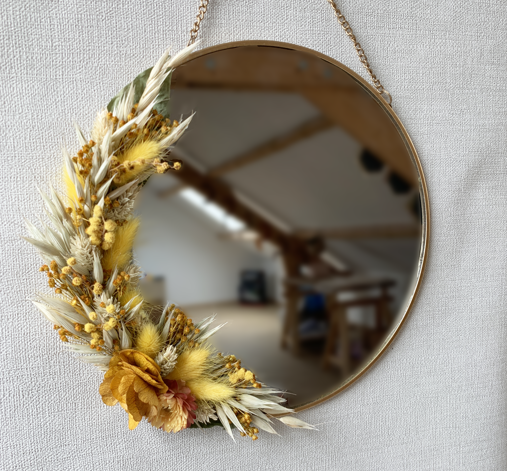 Miroir fleuri sur mesure