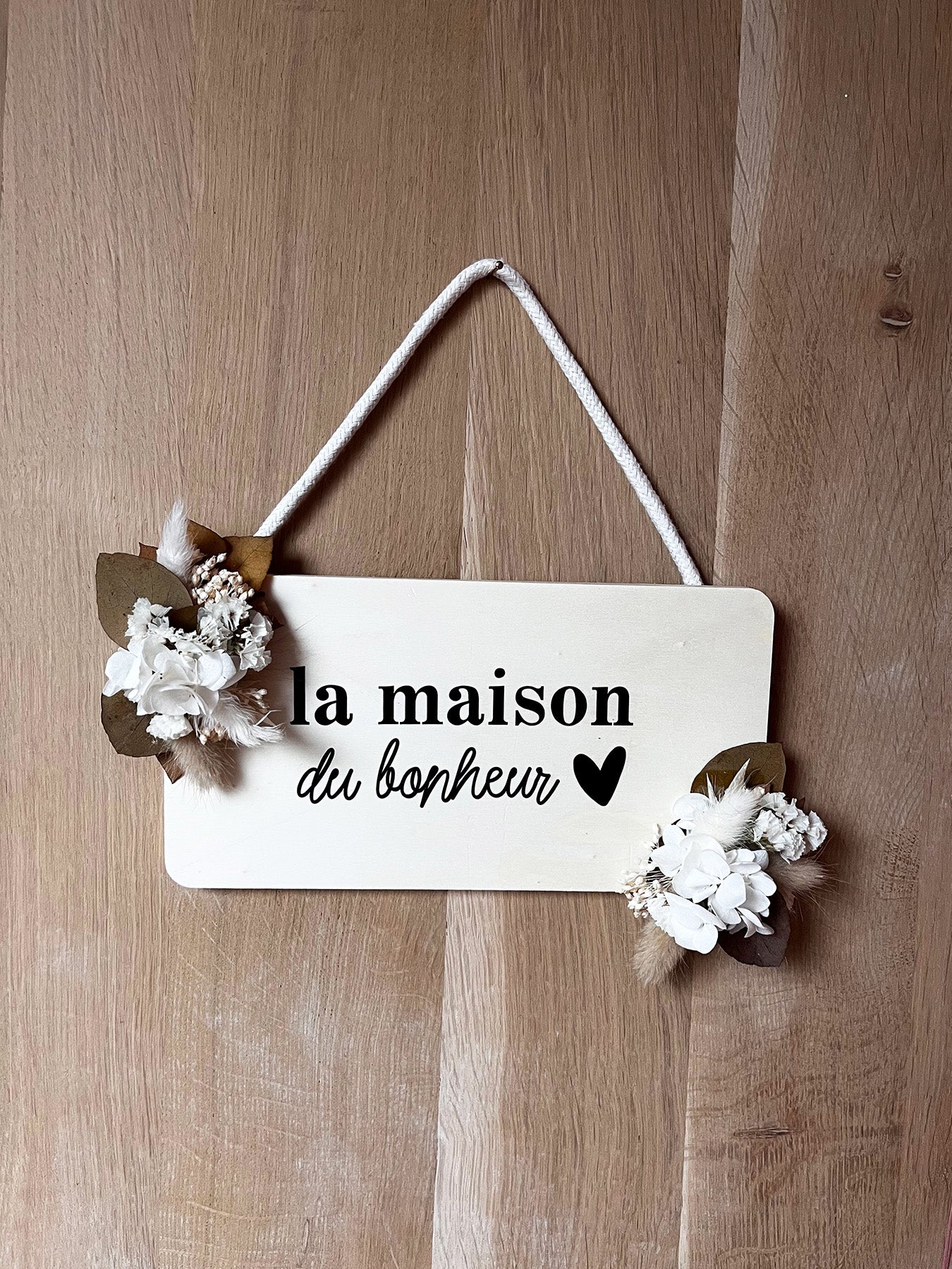 Panneau fleuri "Maison du bonheur"