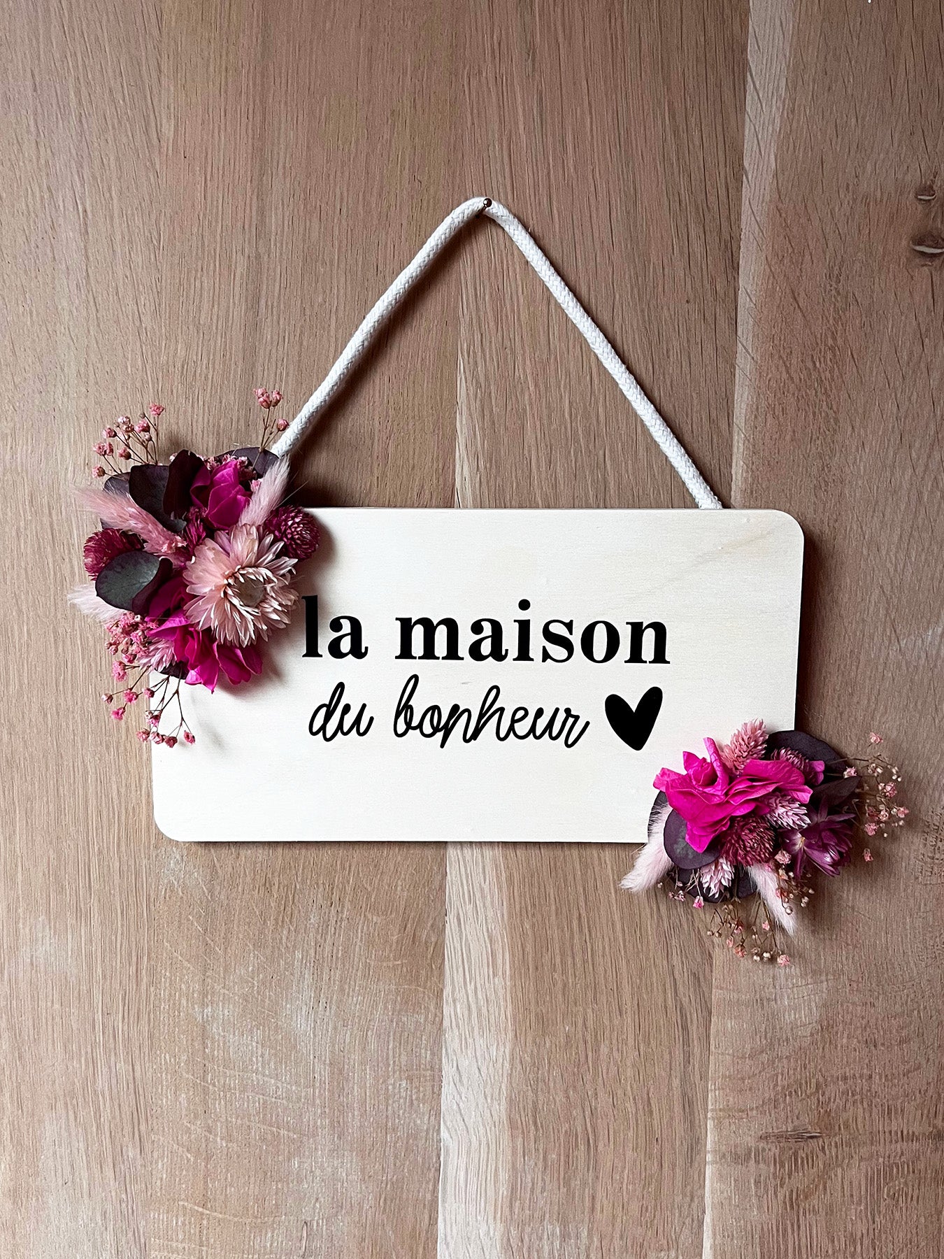 Panneau fleuri "Maison du bonheur"