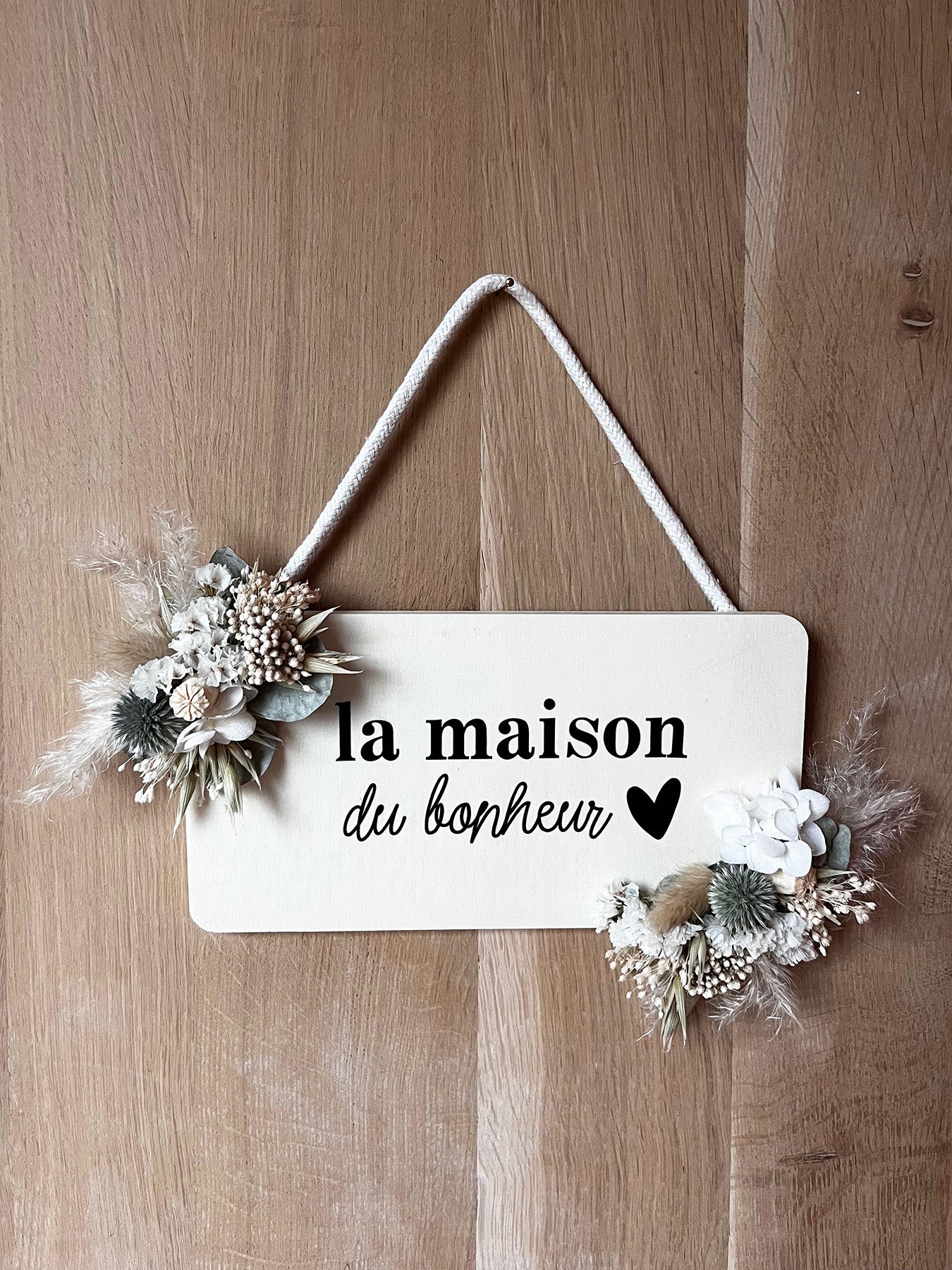 Panneau fleuri "Maison du bonheur"