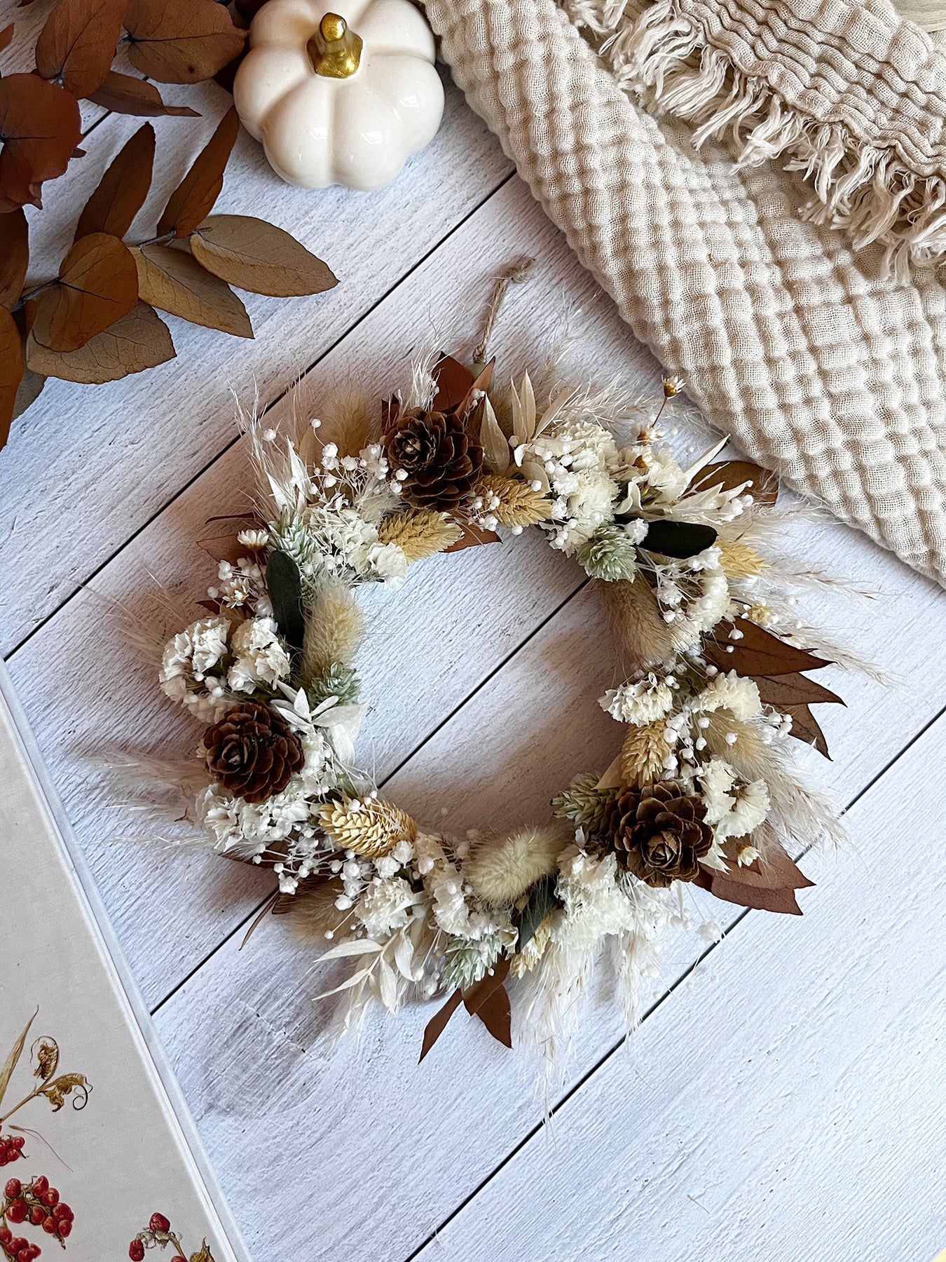 Mini couronne de fleurs séchées "FIONA"