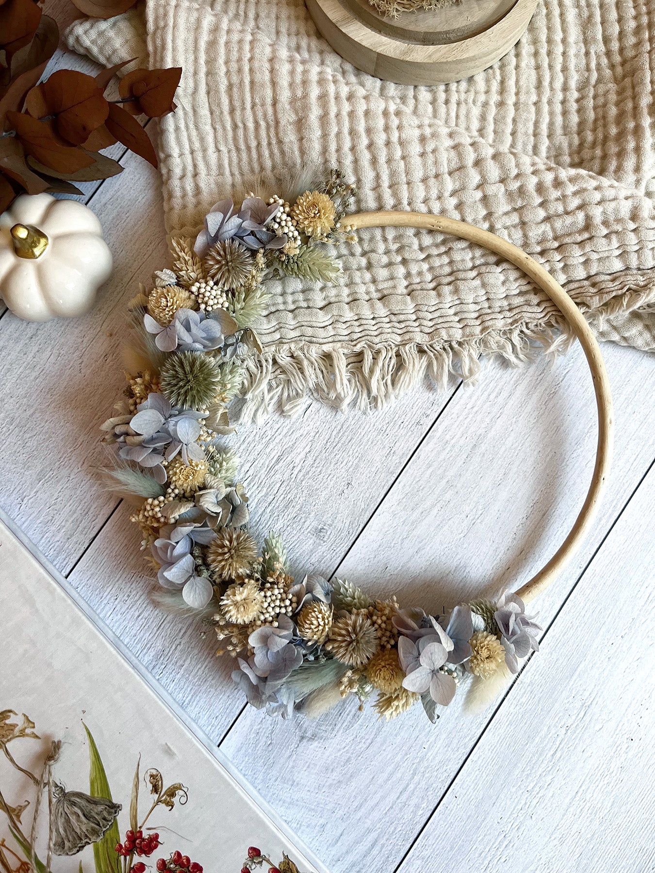 Couronne de fleurs séchées "INES"