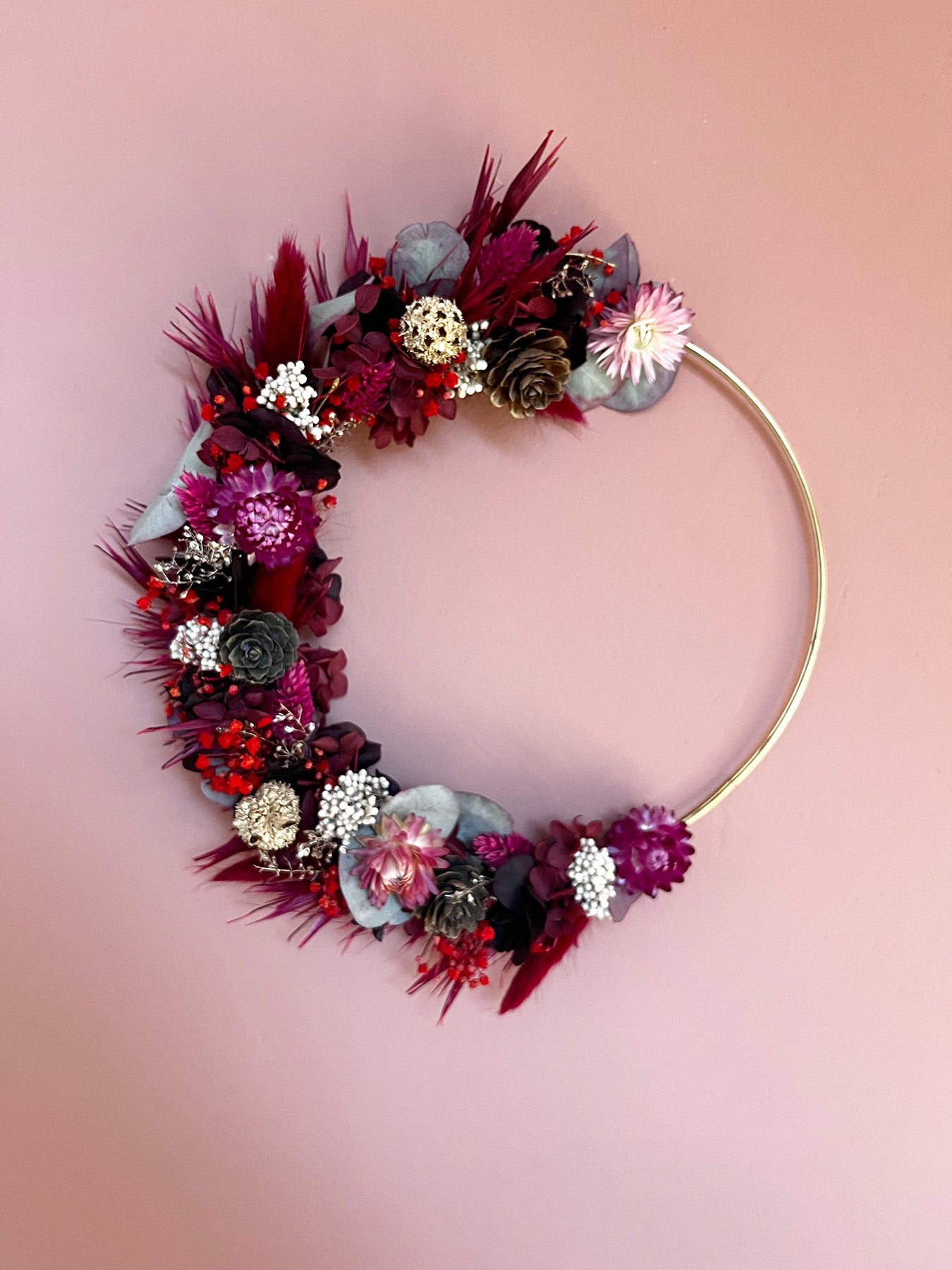 Couronne de fleurs séchées "Magie de Noël"
