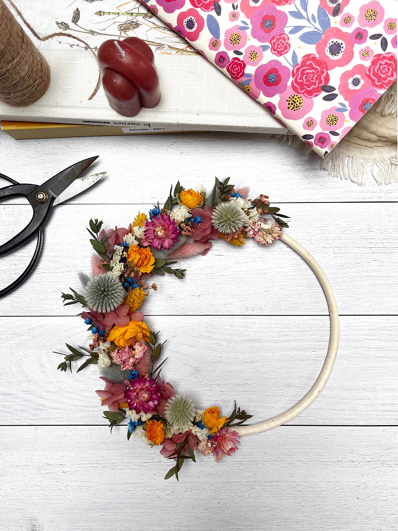 Couronne de fleurs séchées COLINE