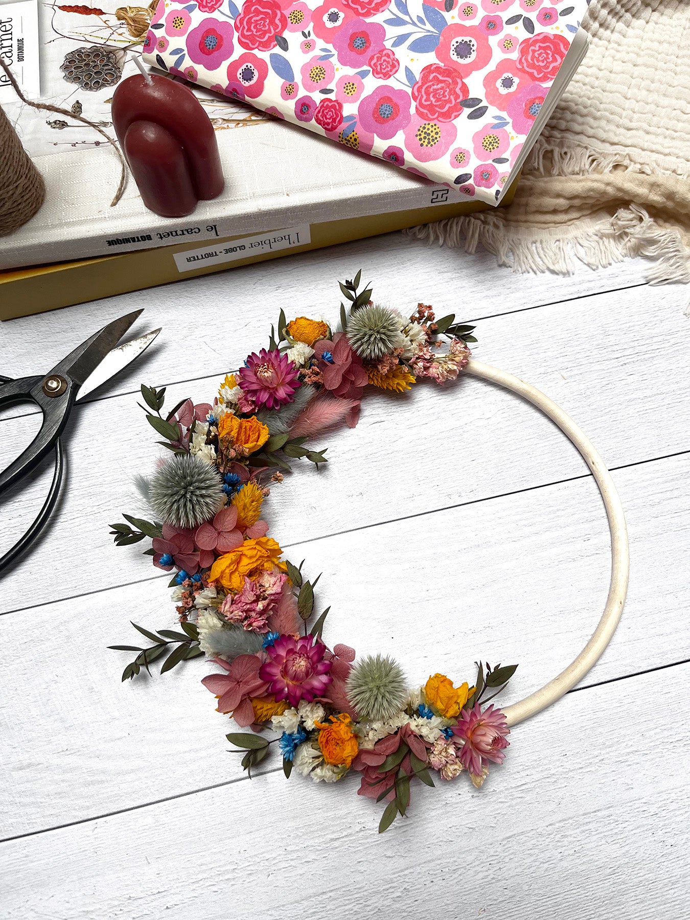 Couronne de fleurs séchées COLINE