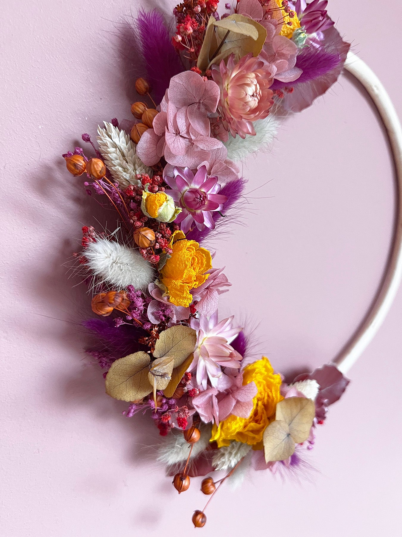 Couronne de fleurs séchées AZÉLIE