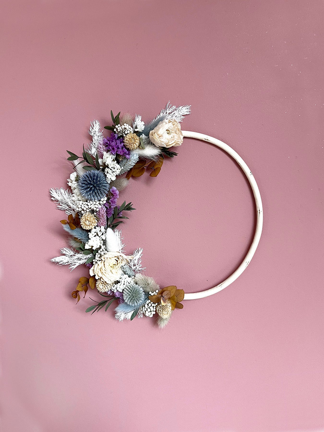Couronne de fleurs séchées SIDONIE