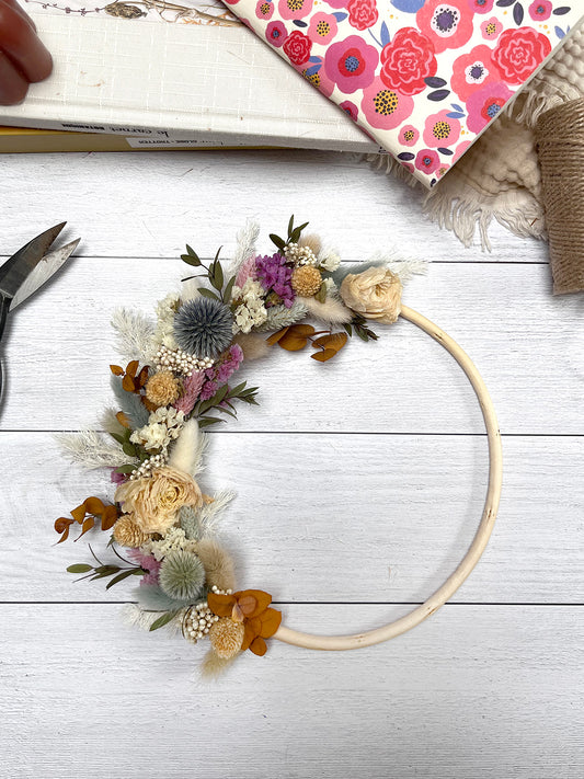 Couronne de fleurs séchées SIDONIE