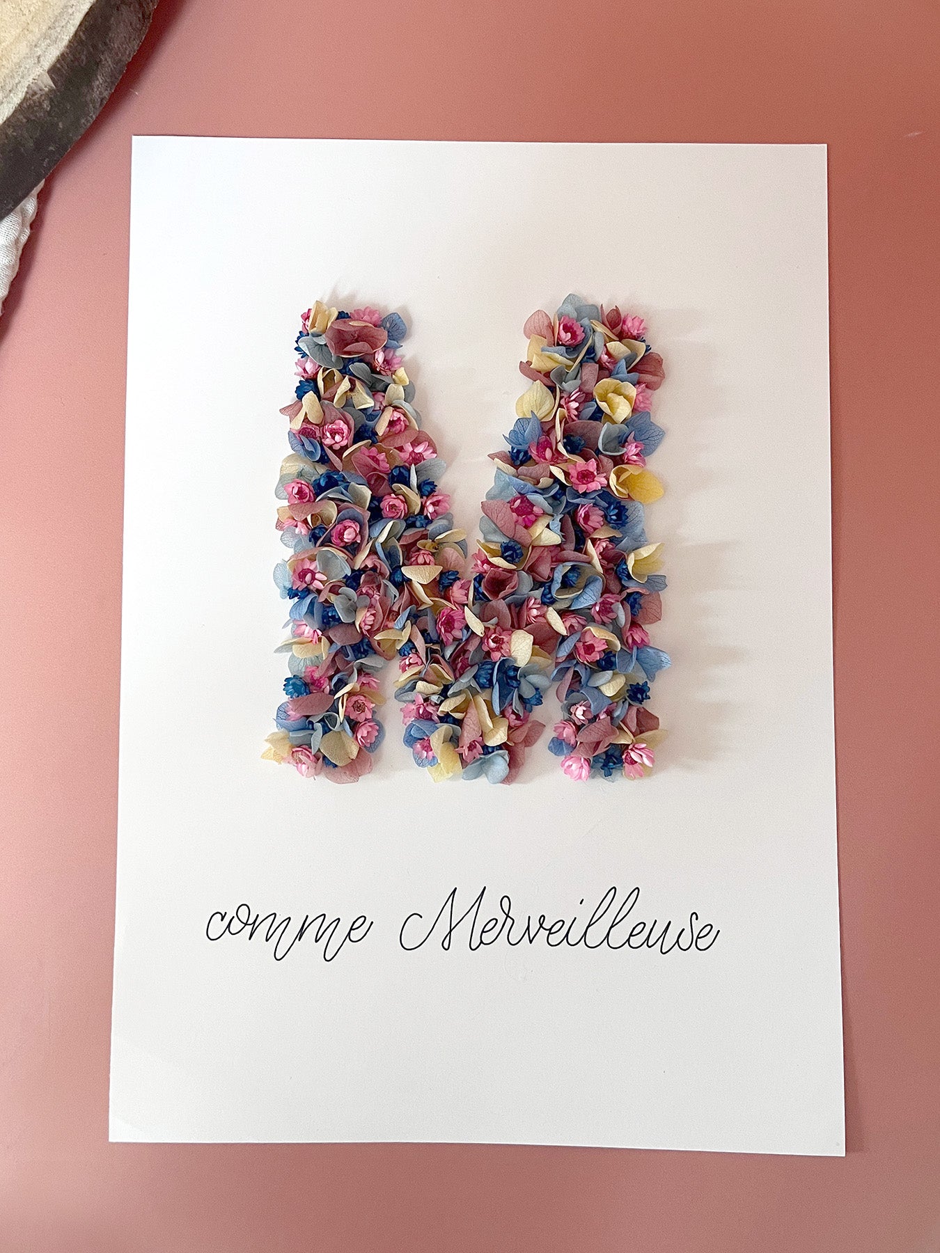 Cadre à initiale fleurie personnalisable - précommande cadeau fêtes des Mères