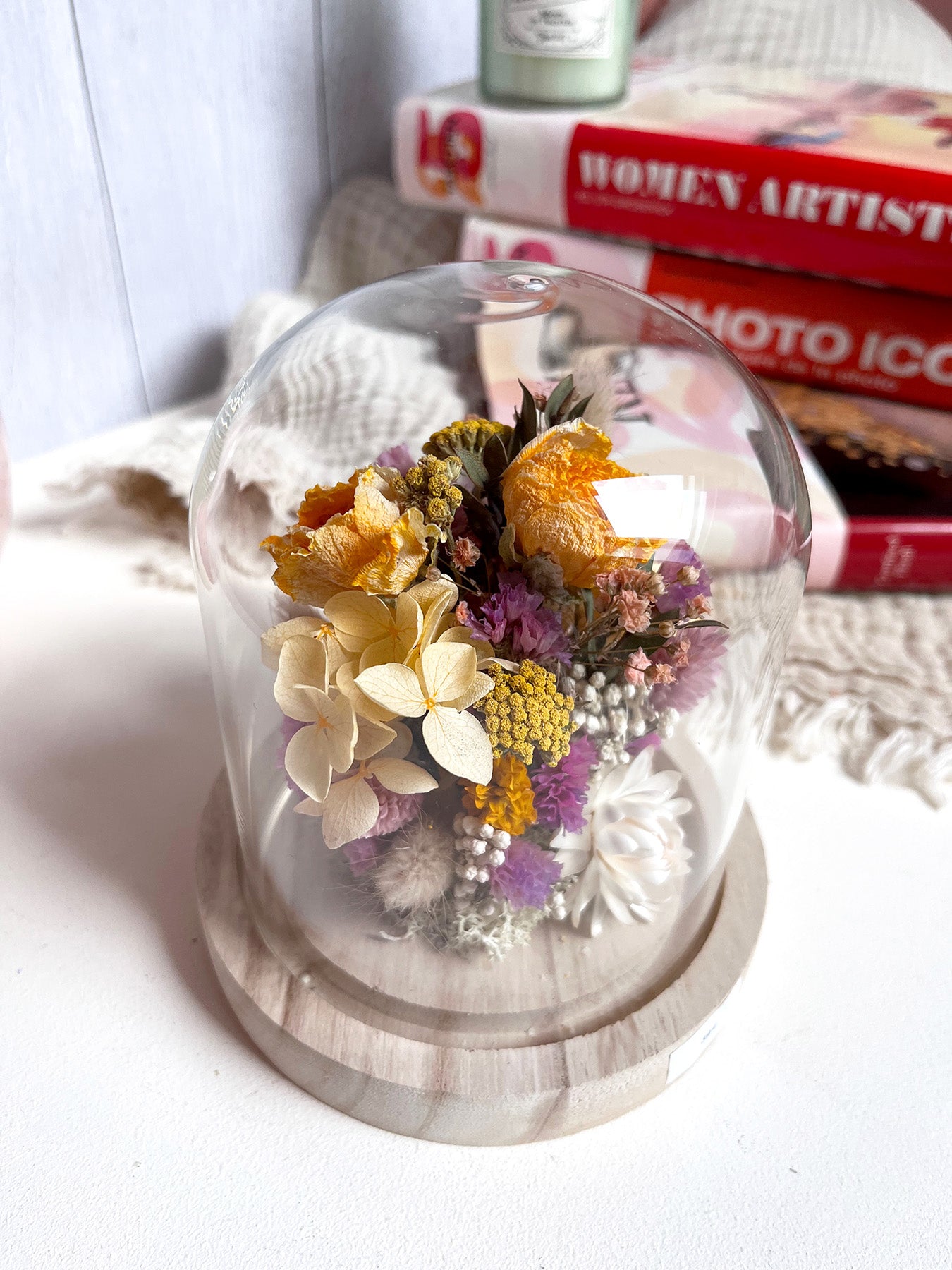Cloche de fleurs séchées CLÉMENTINE