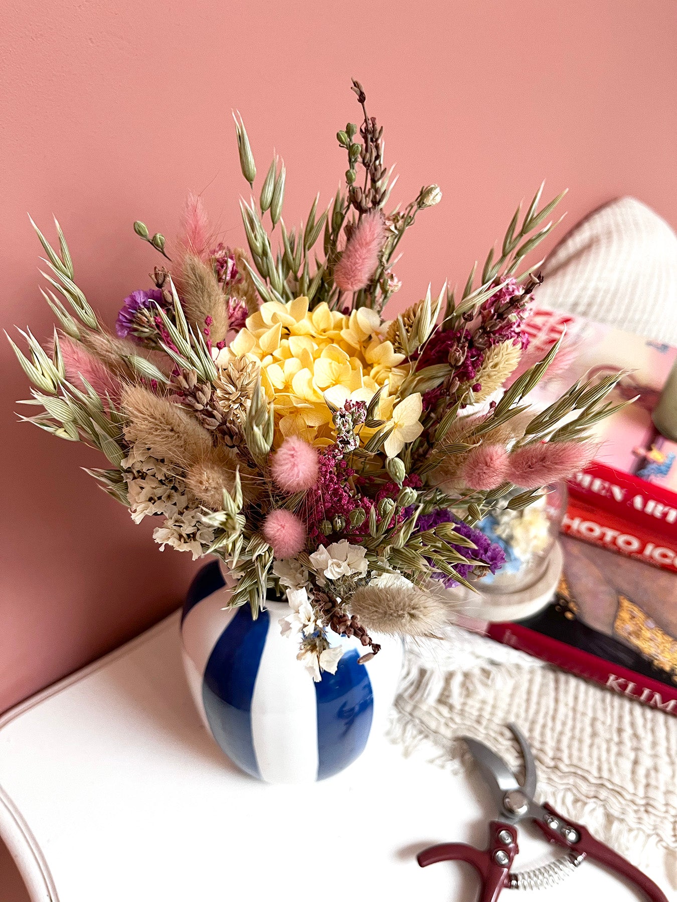Bouquet de fleurs séchées multicolore ABRICOT