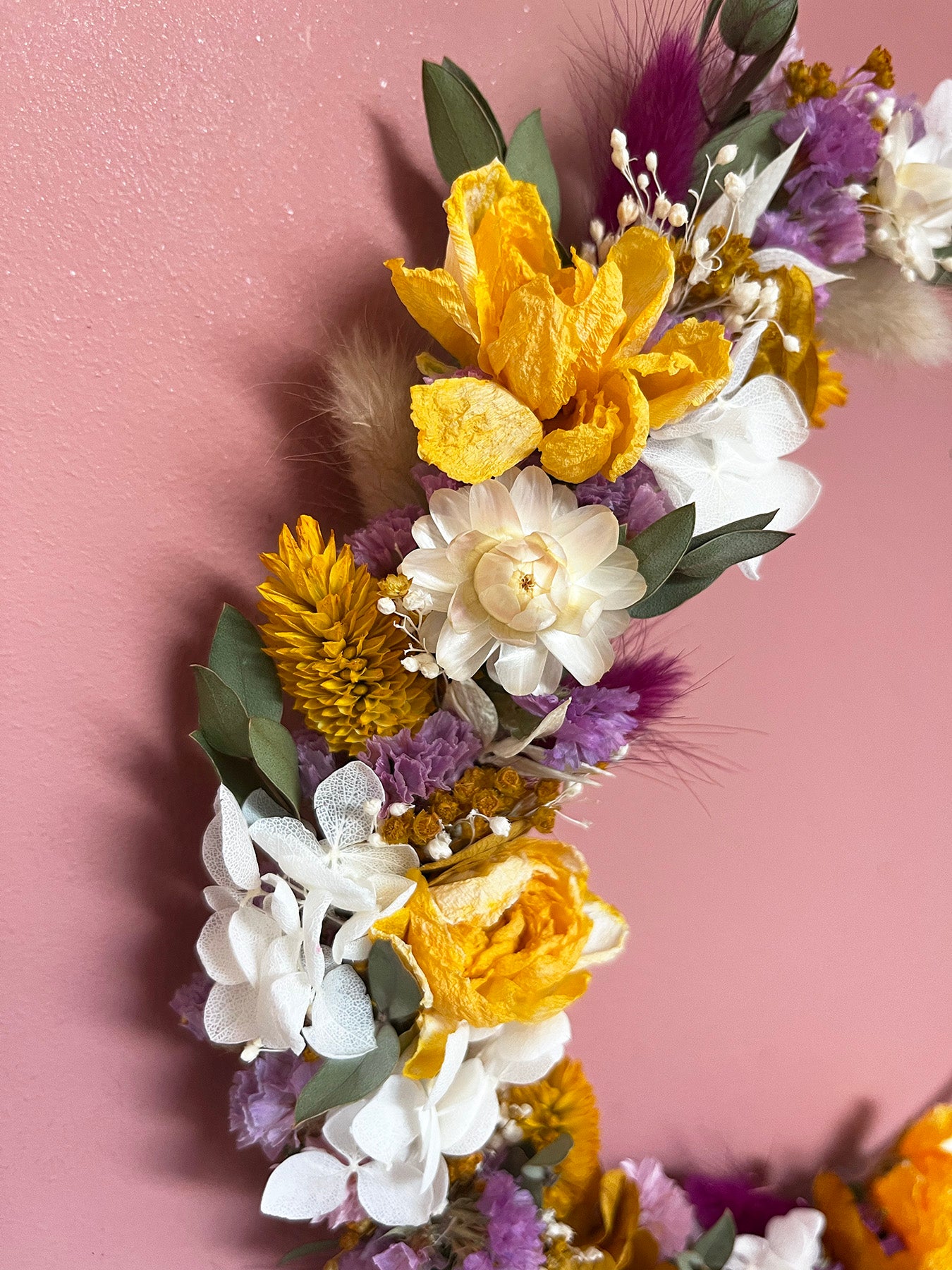 Couronne de fleurs séchées MYRTILLE