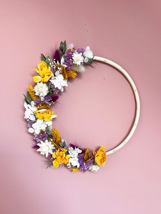Couronne de fleurs séchées MYRTILLE