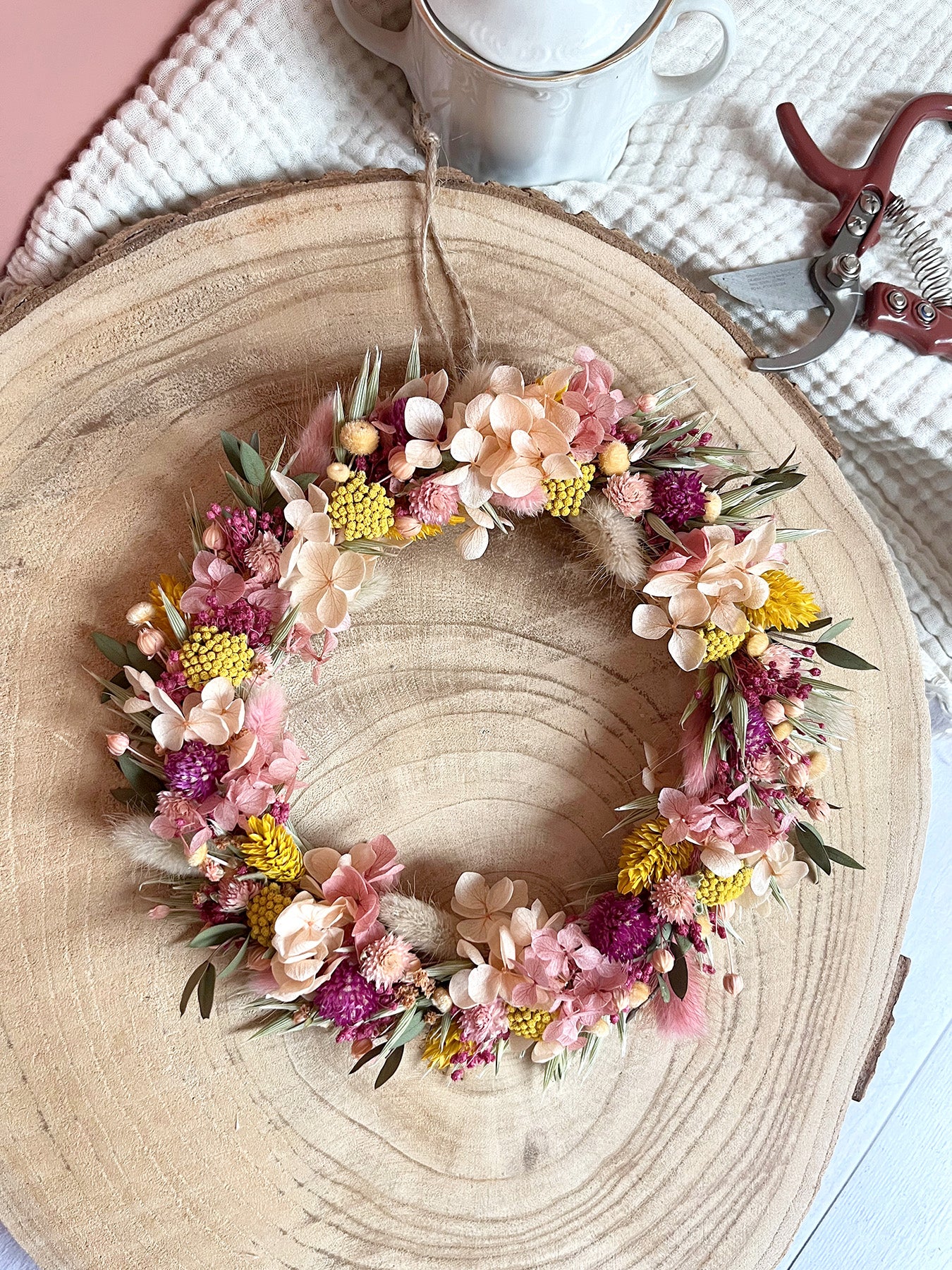 Couronne de fleurs séchées FLORA