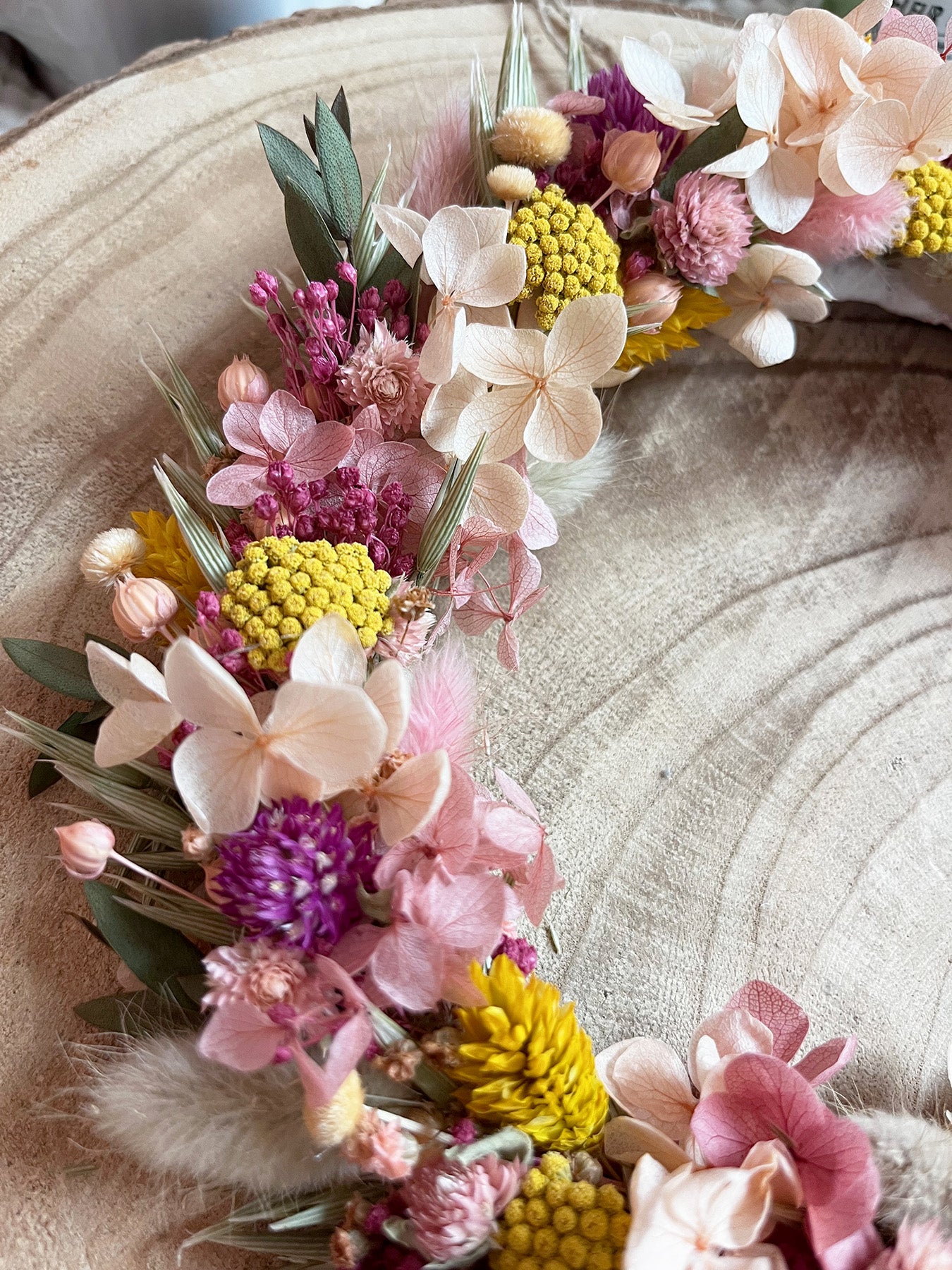 Couronne de fleurs séchées FLORA