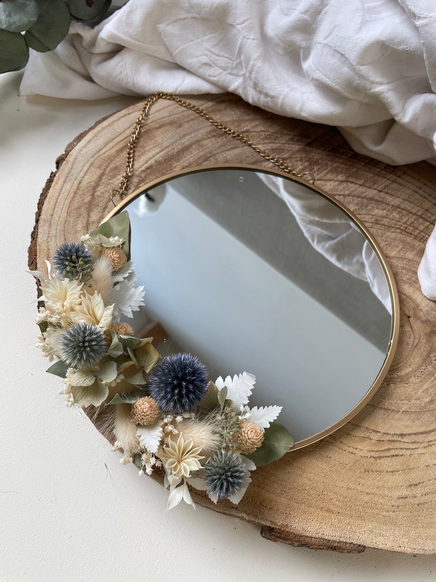 Miroir fleuri sur mesure