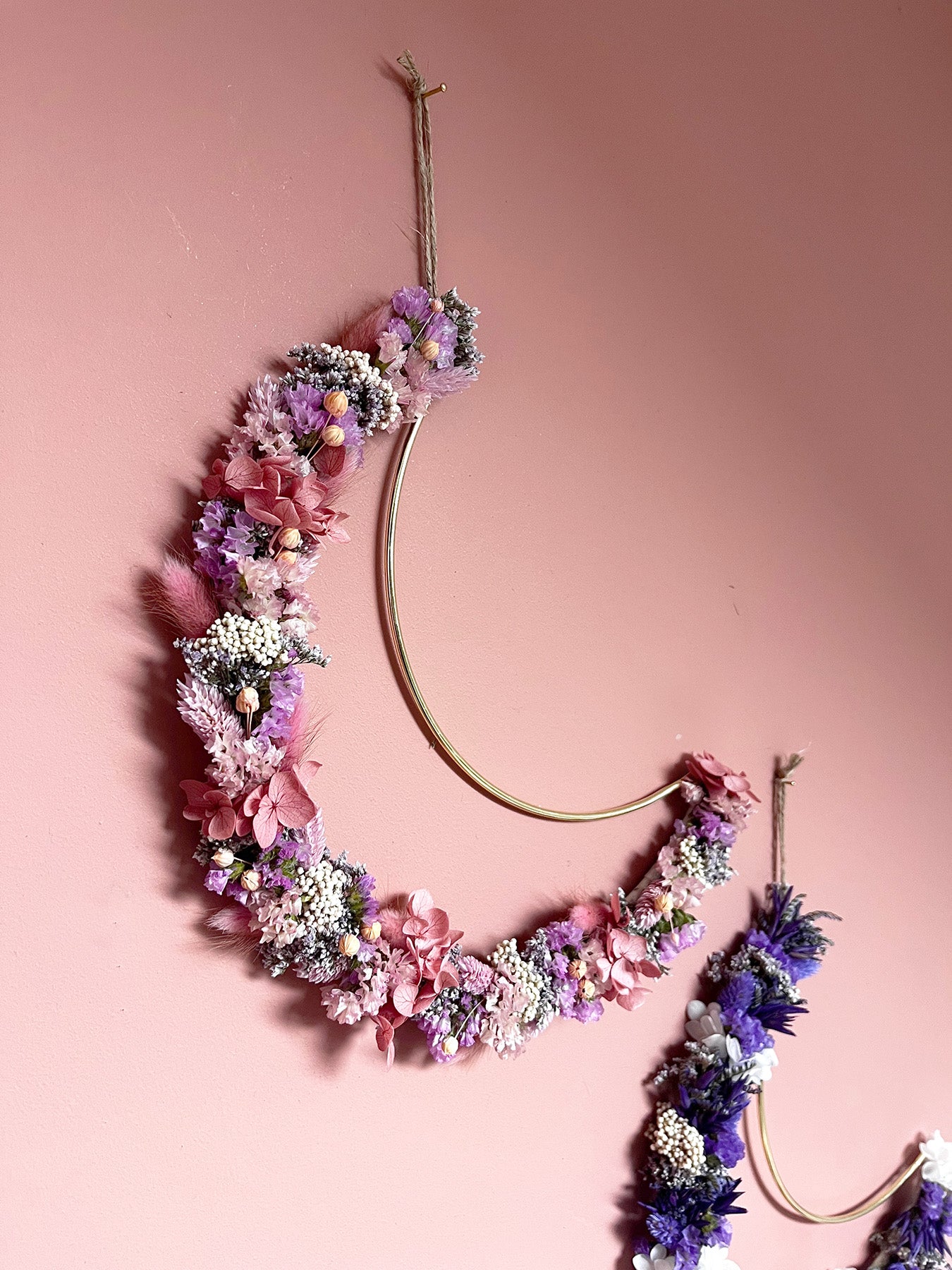 Décoration en fleurs séchées LUNA rose