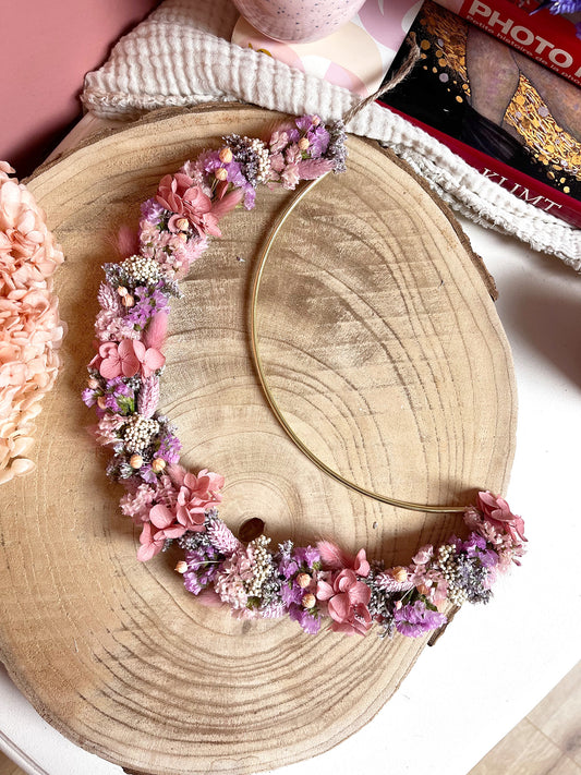 Décoration en fleurs séchées LUNA rose