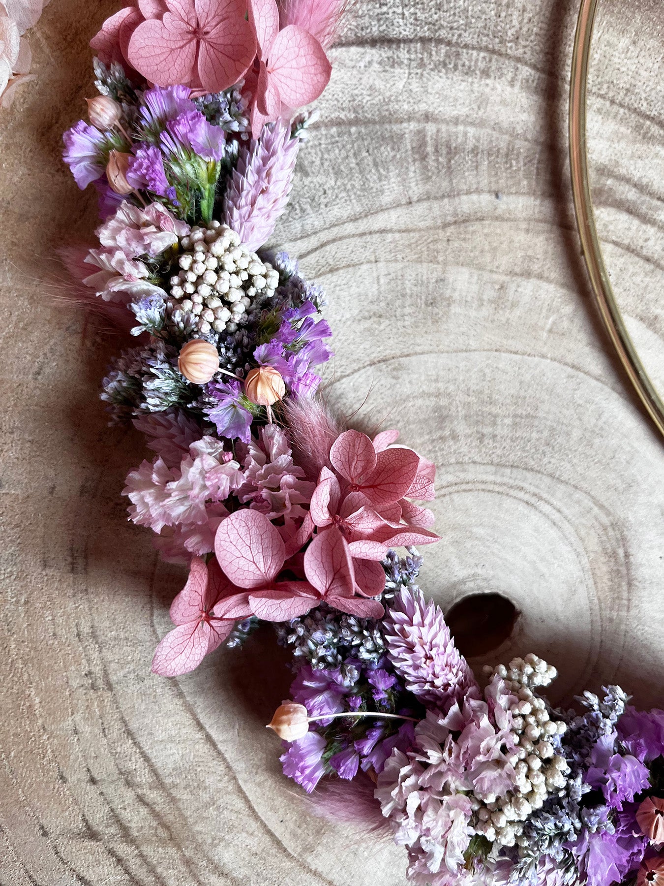 Décoration en fleurs séchées LUNA rose