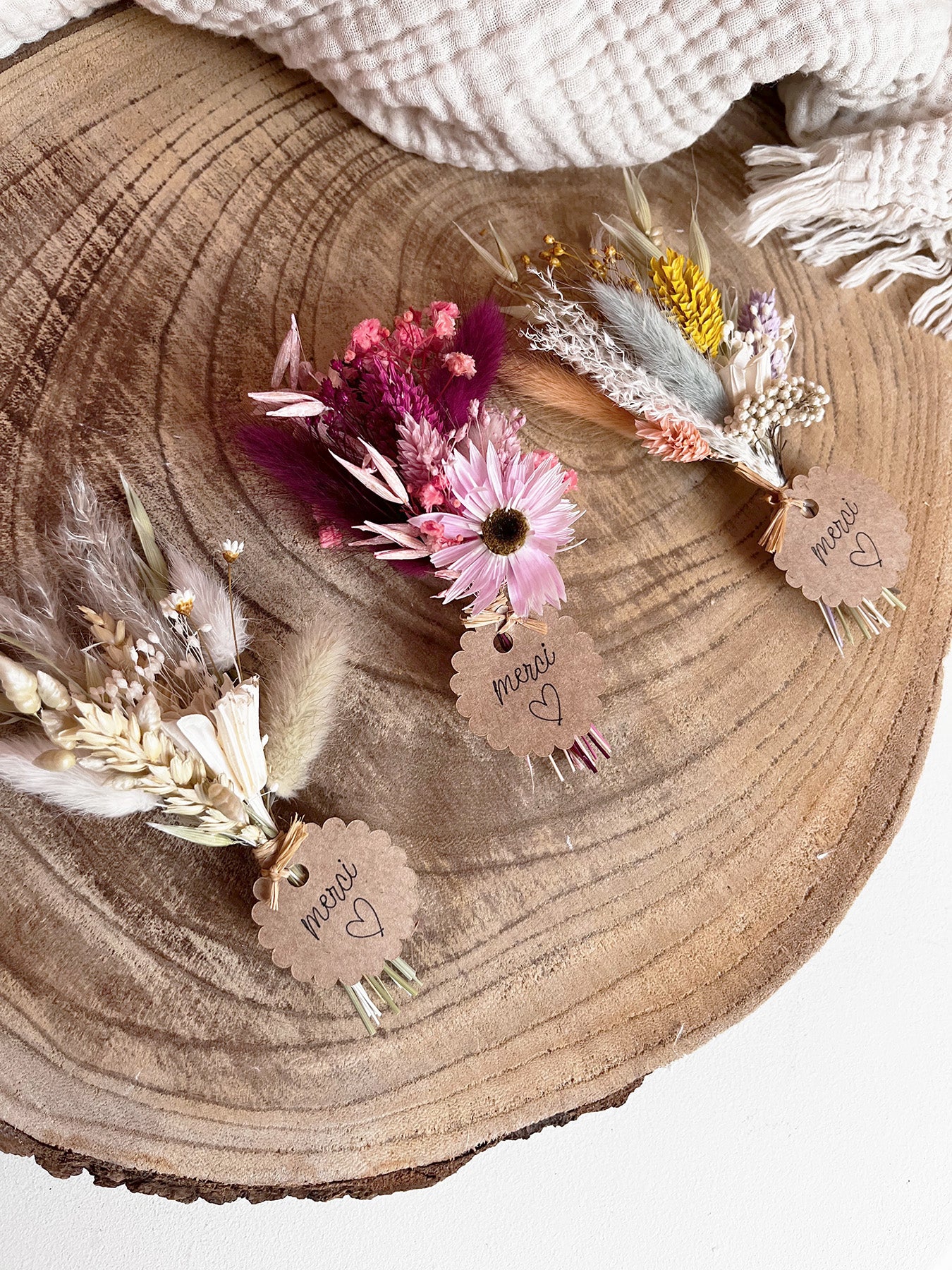 Mini bouquet de fleurs séchées personnalisable