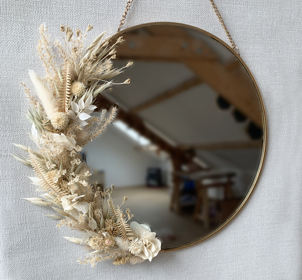 Miroir fleuri sur mesure